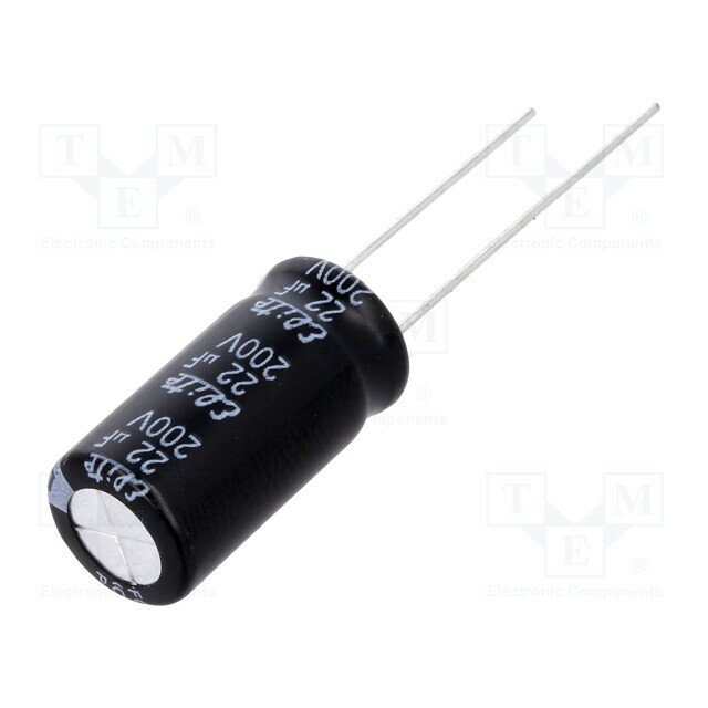 ELITE Capacitor: electrolytic; THT; 22uF; 200VDC