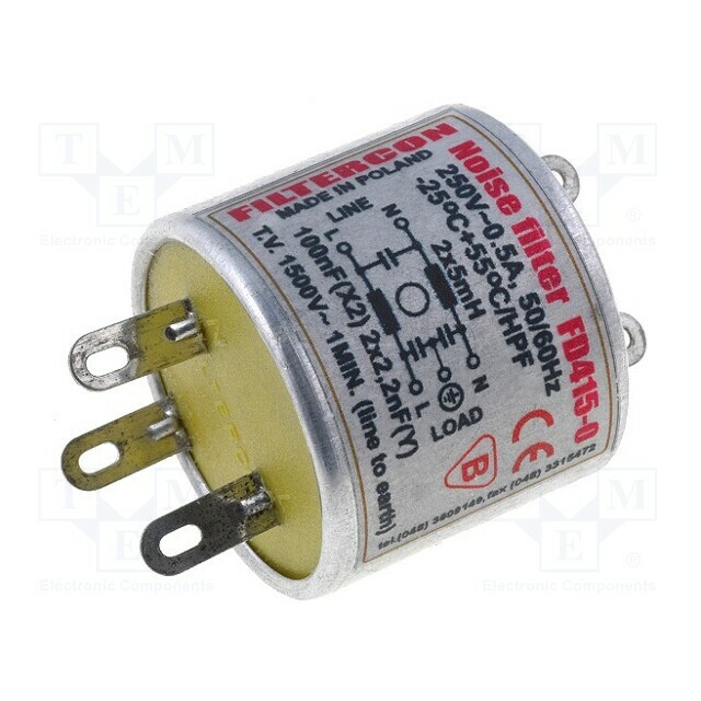 FILTERCON Filter: anti-interference; mains; 250V; Cx: