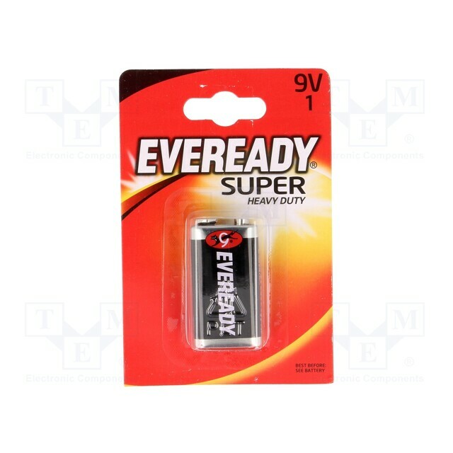 ENERGIZER Battery: zinc-chloride; 6F22; 9V; non-rechargeable