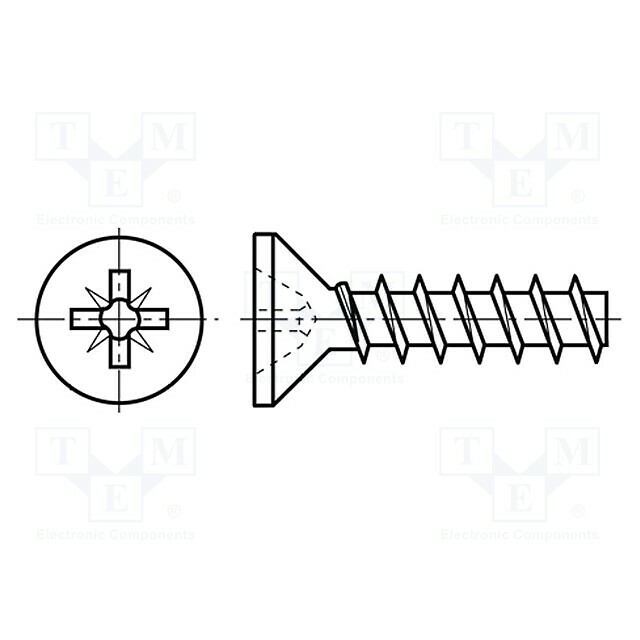 BOSSARD Screw; for plastic; 2.2x16