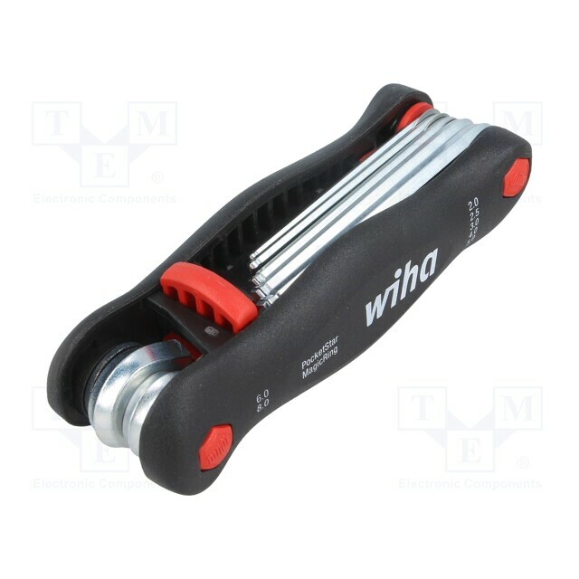 Wrench: hex key-set; spherical; Chrom-vanadium steel