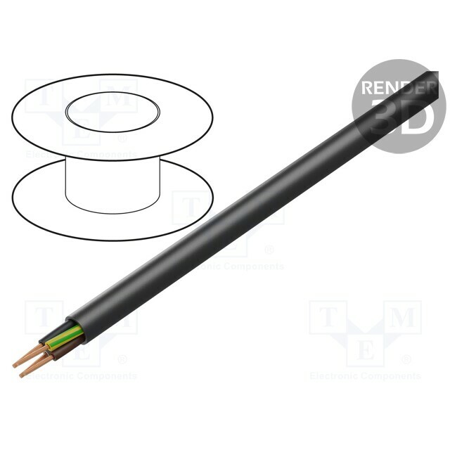 Wire; H07RN-F; 4G4mm2; round; stranded; Cu