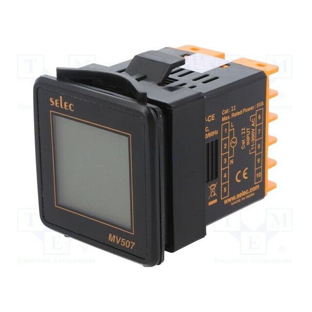 SELEC Voltmeter; digital,mounting; VAC: 50÷480V