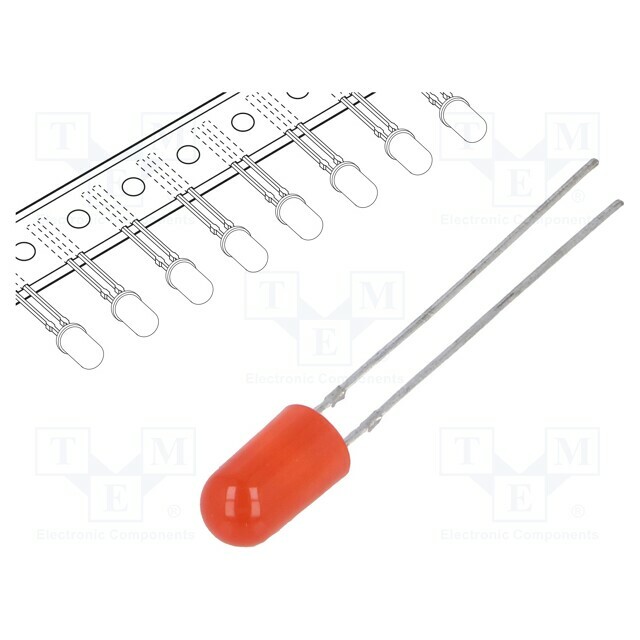 OPTOSUPPLY LED; red; 5mm; 100÷150mcd; 30°