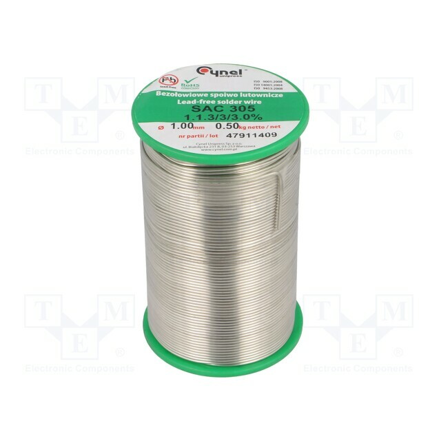 CYNEL Tin; lead free; Sn96,5Ag3Cu0