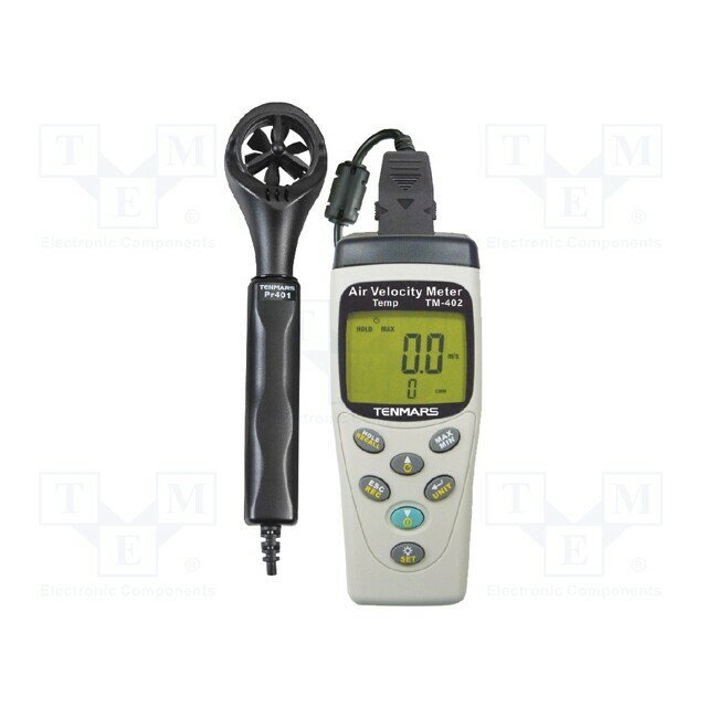 TENMARS Thermoanemometer; LCD; Velocity measuring range: