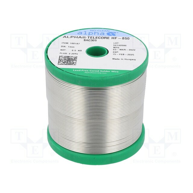 ALPHA Tin; lead free; Sn96,5Ag3Cu0