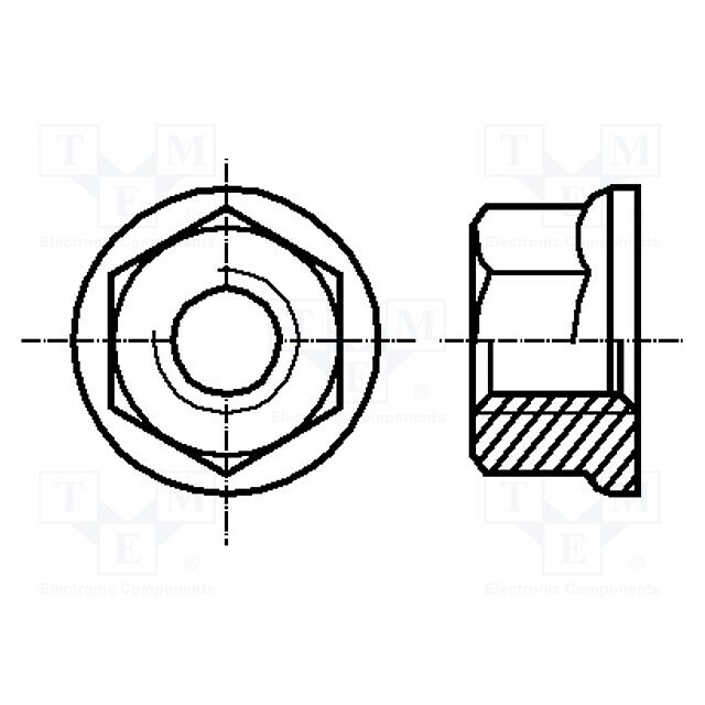 BOSSARD Nut; with flange; hexagonal; M4