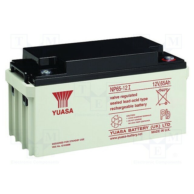 YUASA Re-battery: acid-lead; 12V; 65Ah; VdS