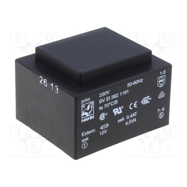 HAHN Transformer: encapsulated; 4.5VA; 230VAC