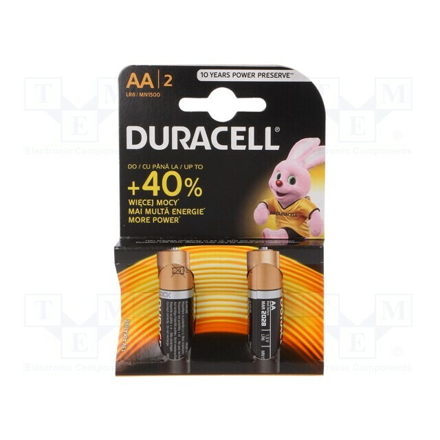 DURACELL Battery: alkaline; AA; 1.5V