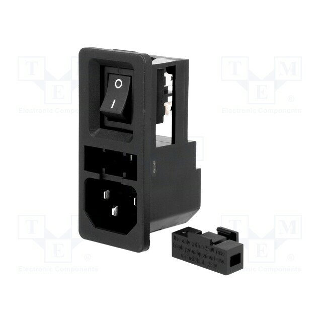 SCHURTER Connector: AC supply; socket; male
