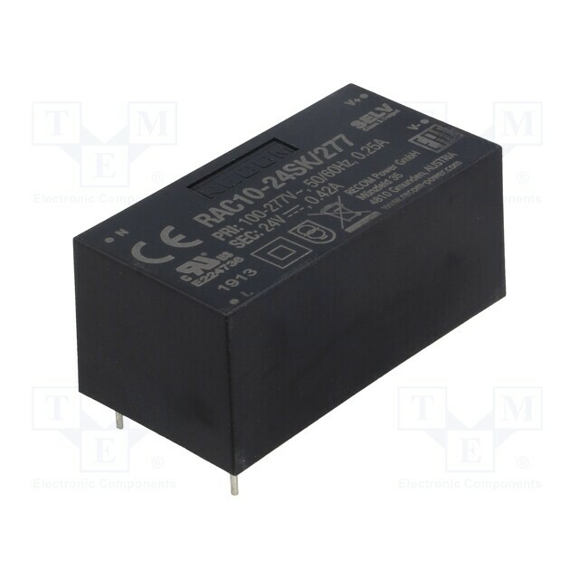 RECOM Converter: AC/DC; 10W; Uin: 85÷305VAC