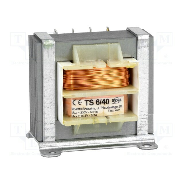 INDEL Transformer: mains; 6VA; 230VAC; 15