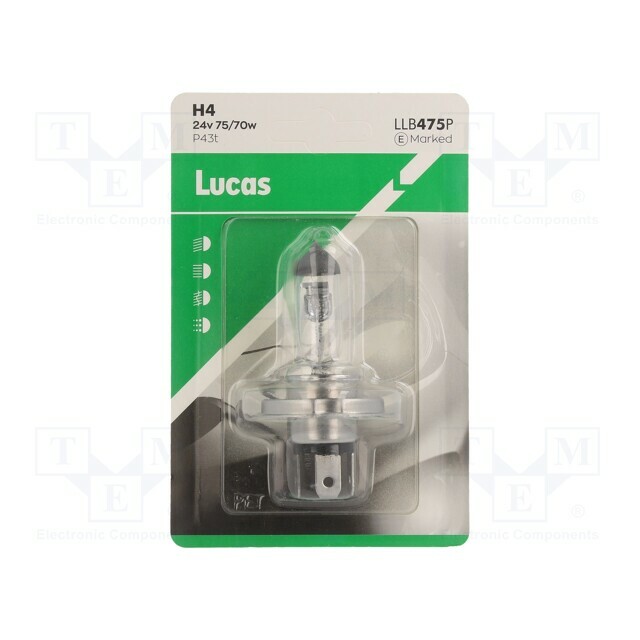 LUCAS Filament lamp: automotive; P43t; 75/70W