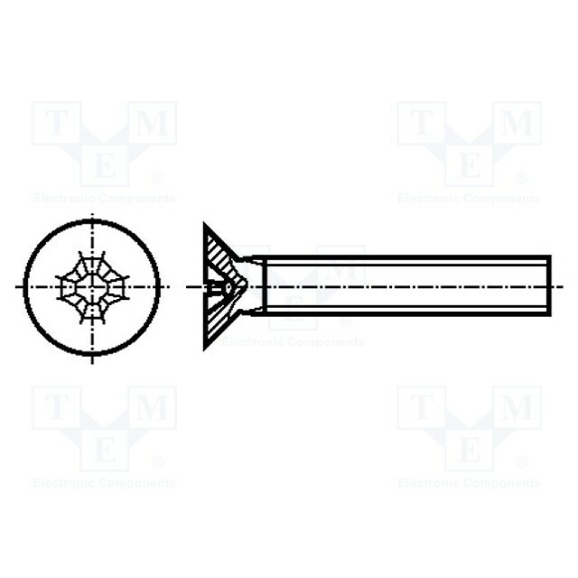 BOSSARD Screw; M4; M4x35; Head: countersunk