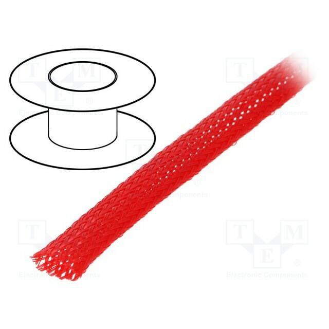 4CARMEDIA Braid; polyester; red; Package: 100m