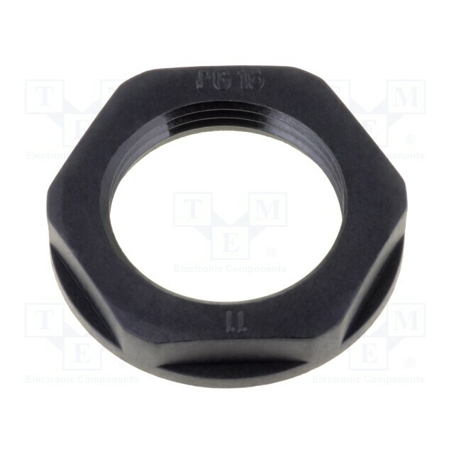 Nut; PG7; polyamide; 19mm; black; Thread: