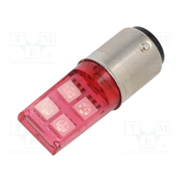 POLAM-ELTA LED lamp; BA15D; red; 230VAC