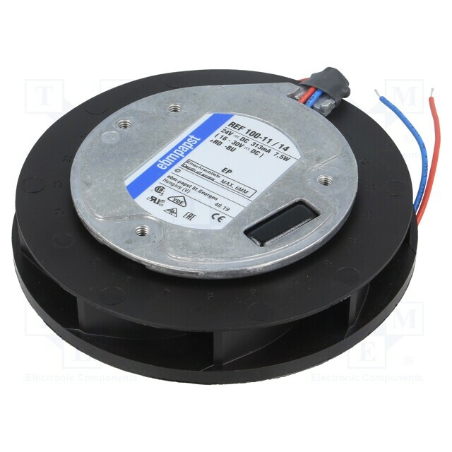 EBM-PAPST Fan: DC; Ø100x25mm; radial; 12VDC