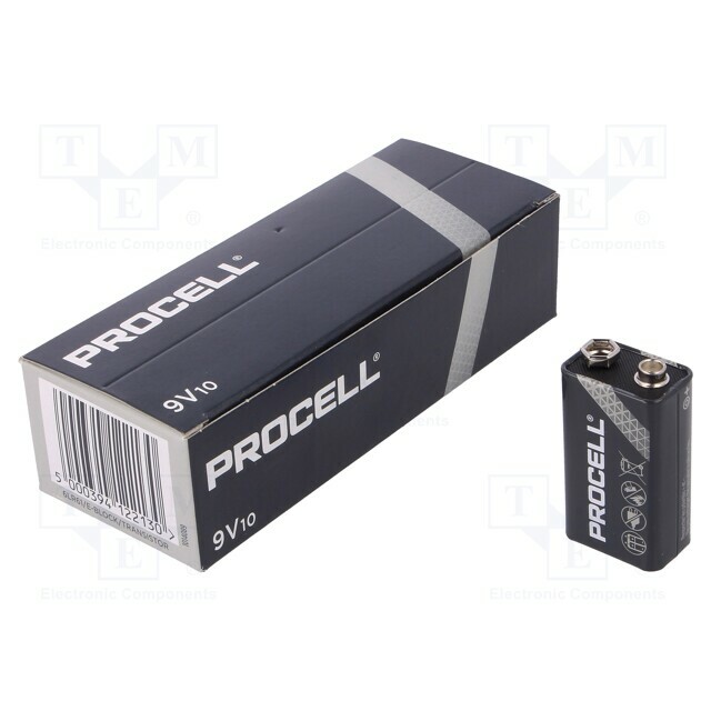 PROCELL Battery: alkaline; 6F22; 9V; non-rechargeable