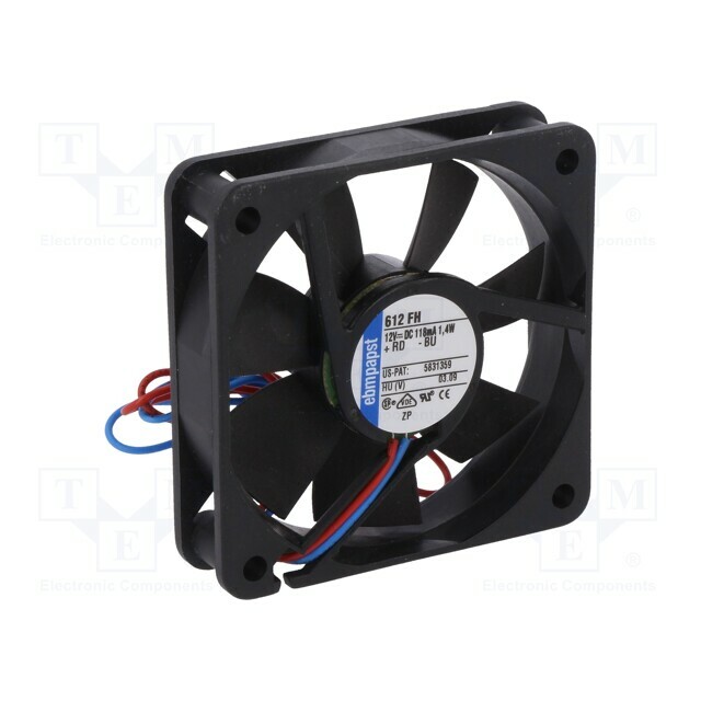 EBM-PAPST Fan: DC; 60x60x15mm; axial; 12VDC