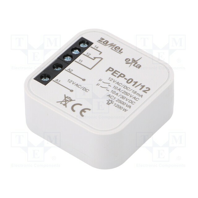 ZAMEL Relay; flush mount; 12VAC; 12VDC