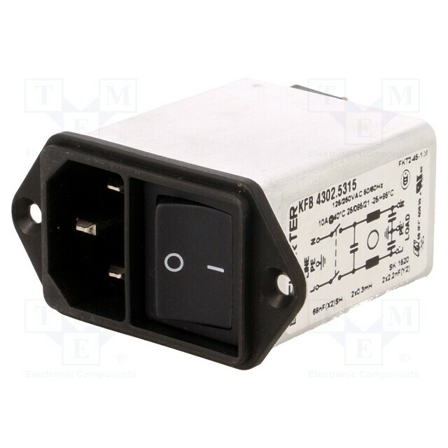 SCHURTER Connector: AC supply; socket; male