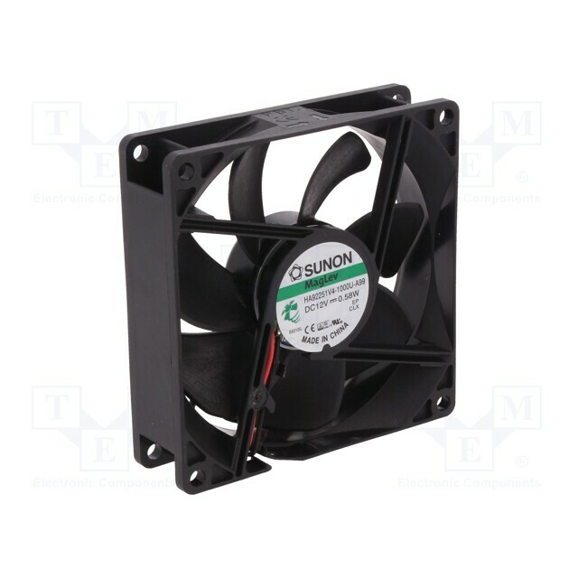SUNON Fan: DC; 92x92x25mm; axial; 12VDC