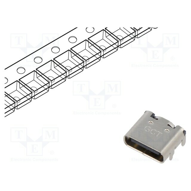 GCT Connector: USB C; socket; SMT