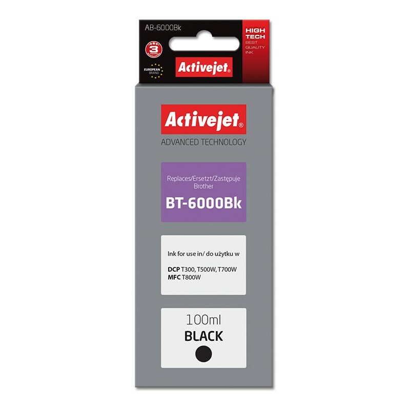 Activejet AB-6000Bk Ink Bottle (Replacement Brother