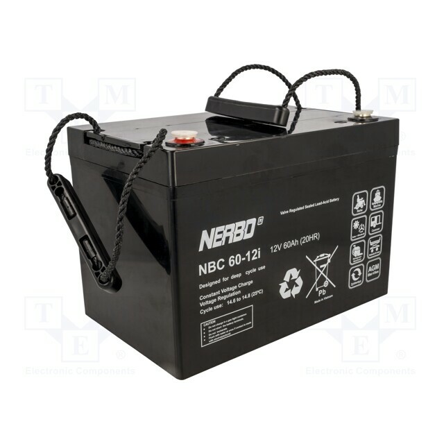 NERBO Re-battery: acid-lead; 12V; 60Ah; AGM