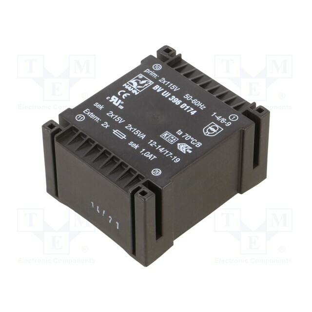 HAHN Transformer: encapsulated; 30VA; 115VACx2; 15V