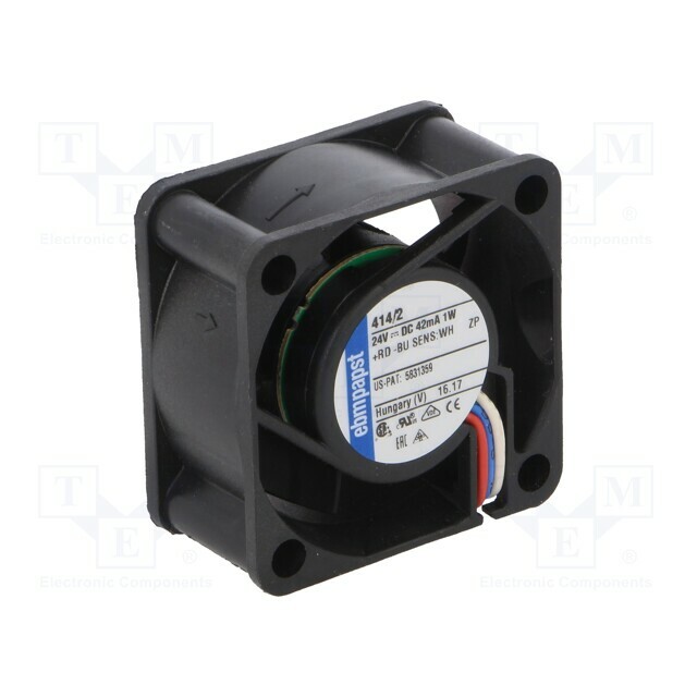 EBM-PAPST Fan: DC; 40x40x20mm; axial; 24VDC