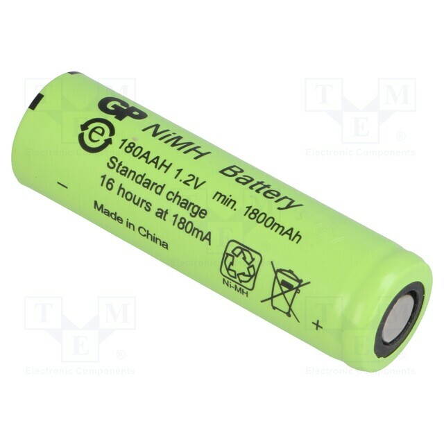 Re-battery: Ni-MH; AA; 1800mAh; 1.2V