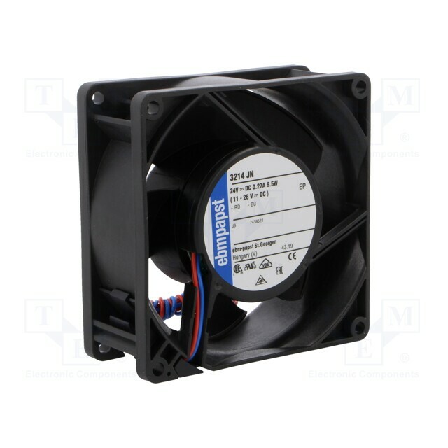 EBM-PAPST Fan: DC; 92x92x38mm; axial; 24VDC
