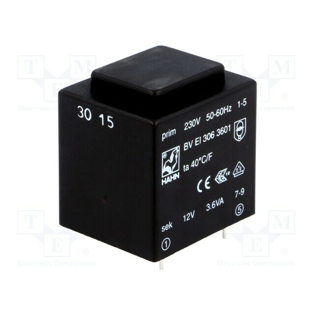 HAHN Transformer: encapsulated; 3.6VA; 230VAC