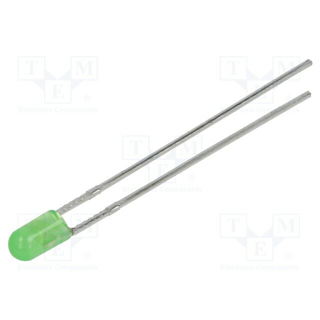 LUCKY LIGHT LED; green; 3mm; 3800mcd