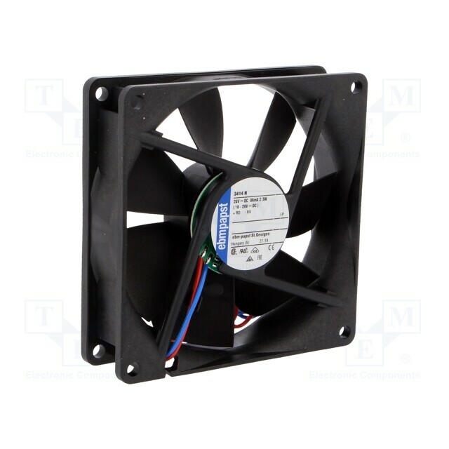 EBM-PAPST Fan: DC; 92x92x25mm; axial; 24VDC