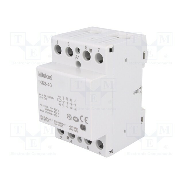 ISKRA Contactor: 4-pole installation; 63A; 24VAC