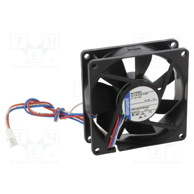 EBM-PAPST Fan: DC; 80x80x25.4mm; axial