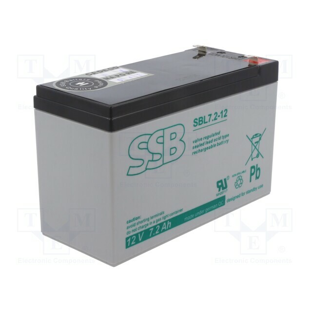 SSB Re-battery: acid-lead; 12V; 7.2Ah