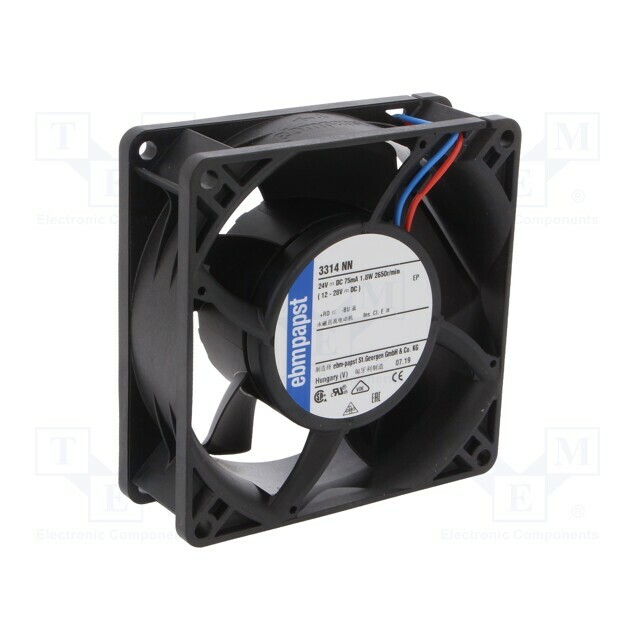EBM-PAPST Fan: DC; 92x92x32mm; axial; 24VDC