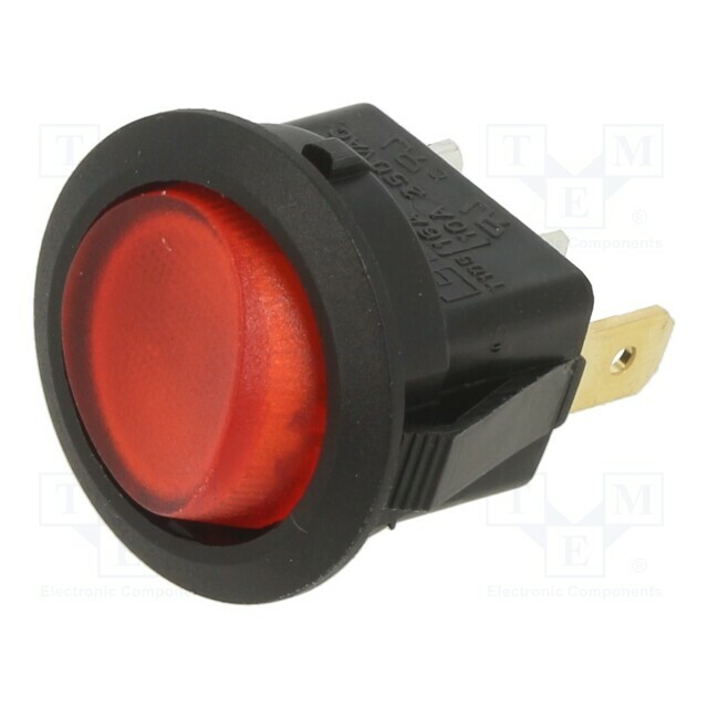 E-SWITCH ROCKER; SPST-NO; Pos: 2; OFF-ON