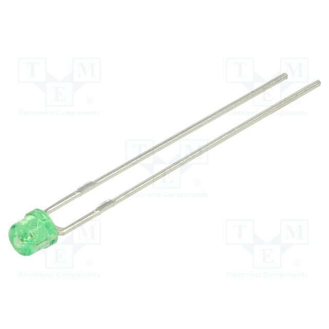 KINGBRIGHT ELECTRONIC LED; green; 3mm; 2÷6mcd