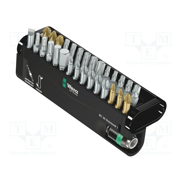 Tools set: screwdriver bits; plastic box