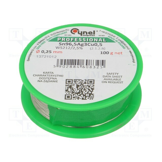 CYNEL Tin; lead free; Sn96,5Ag3Cu0