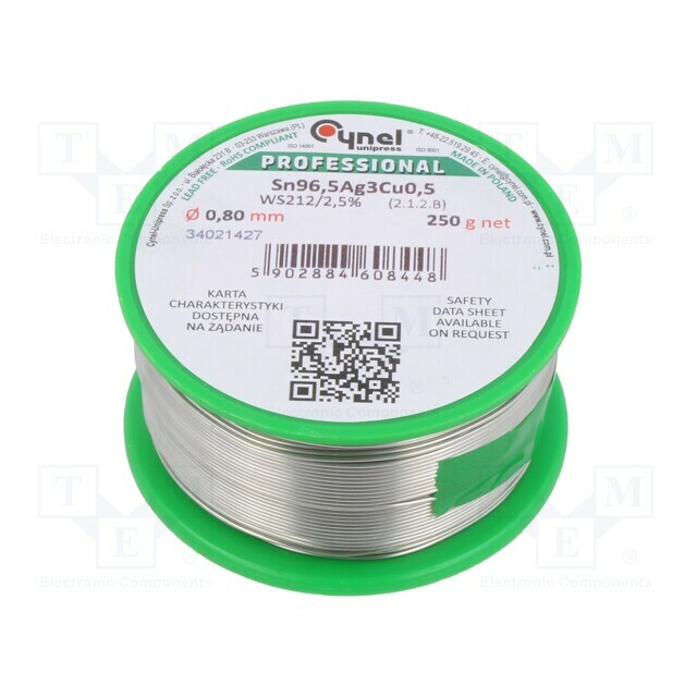 CYNEL Tin; lead free; Sn96,5Ag3Cu0