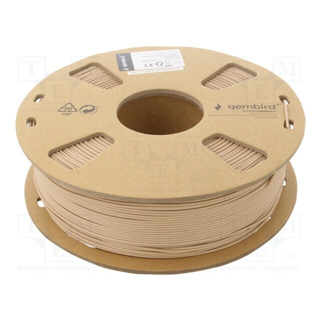 GEMBIRD Filament: PLA; 1.75mm; wood-like