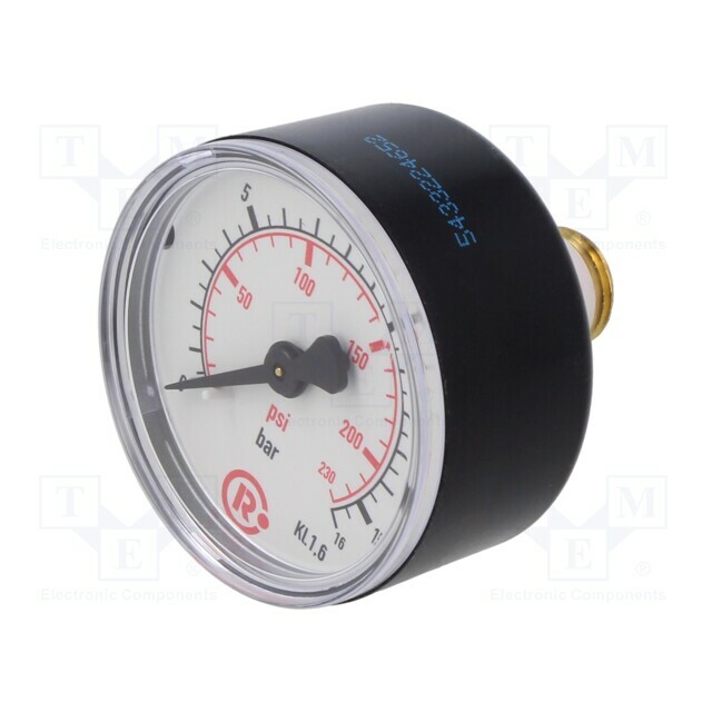 PNEUMAT Manometer; 0÷16bar; rear connection; Thread: